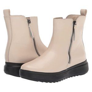 *NIB* Naturalizer TALISE Women's Leather Wedge Comfort Booties in Porcelain